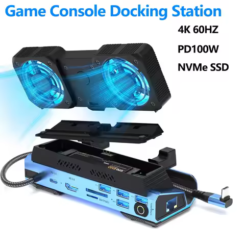 Game Console USB C Docking Station HUB HDMI-Compatible 4K 60Hz PD100W for Steam Deck ROG Ally Nintendo Switch Legion Go