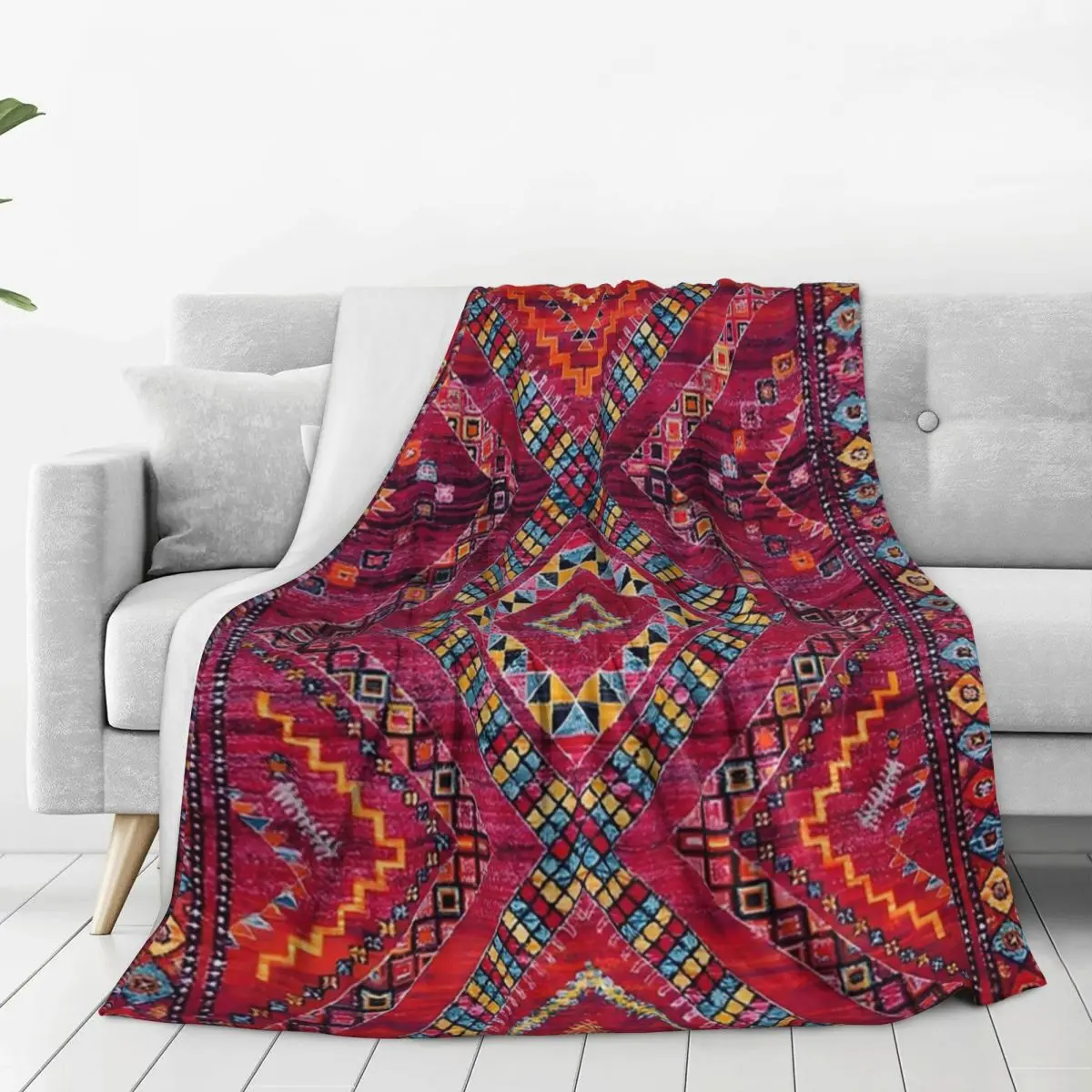 Bohemian Rose Vintage Geometric Fusion Blankets Fleece Lightweight Throw Blankets Sofa Throw Blanket For Couch Throws Bedspread