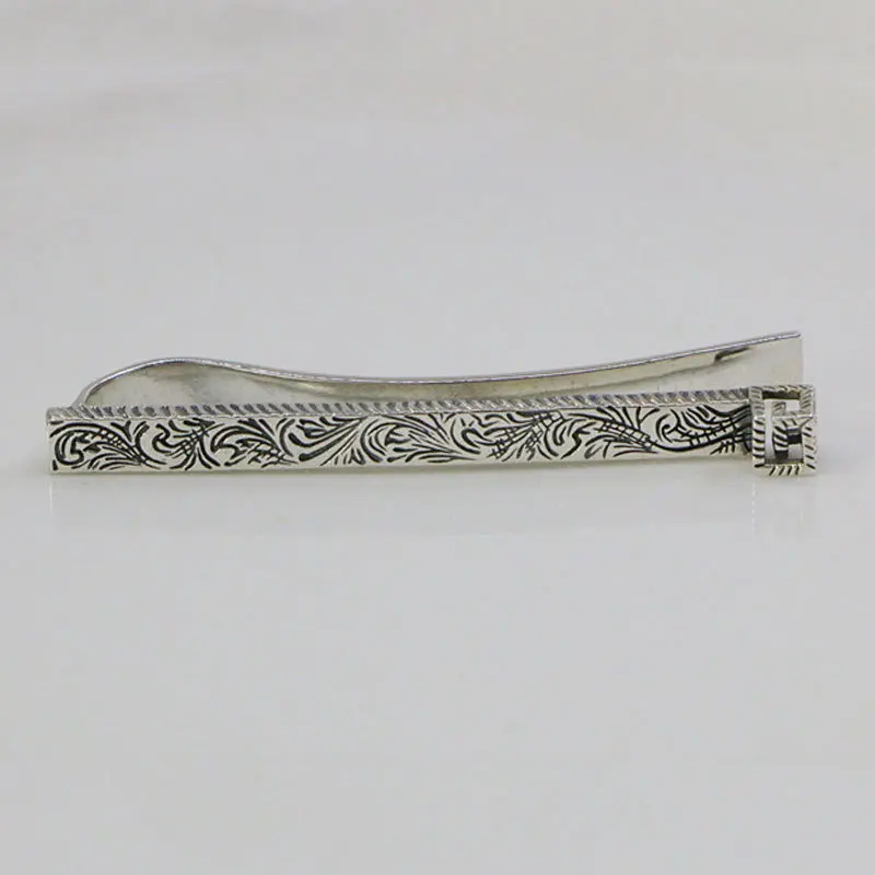 High grade retro rattan pure silver suit, tie clip, bag clip, noble and elegant accessories, collar clip, fashionable hair clip