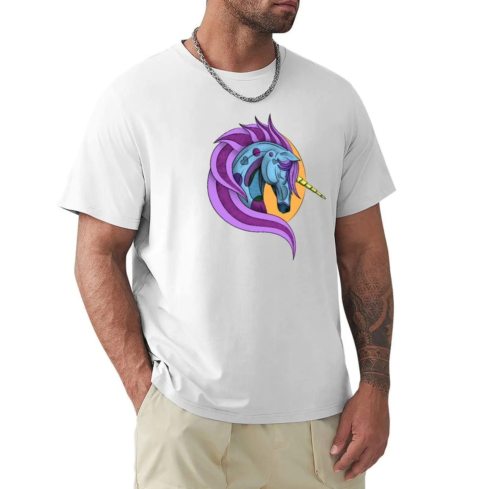 Unicorn (colored) T-shirt plain quick-drying men clothing