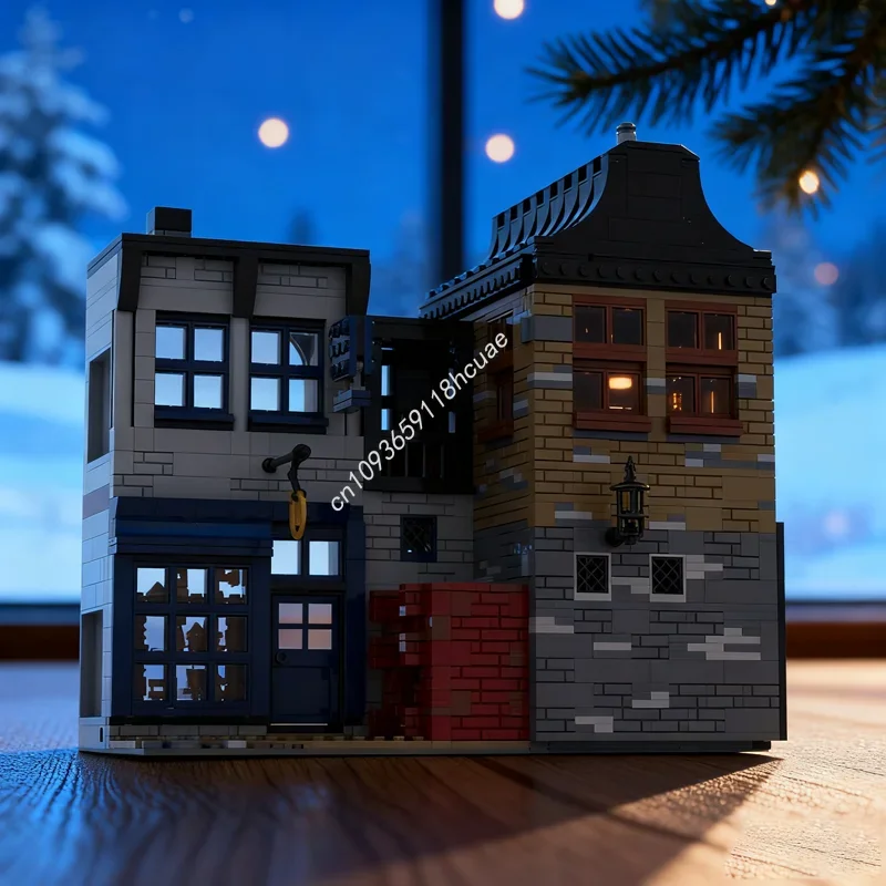 

2098pcs MOC Leaky Cauldron Wiseacre S Wizarding Harry Model Building Blocks Construction Christmas Gifts DIY Idea Toy Brick Kids