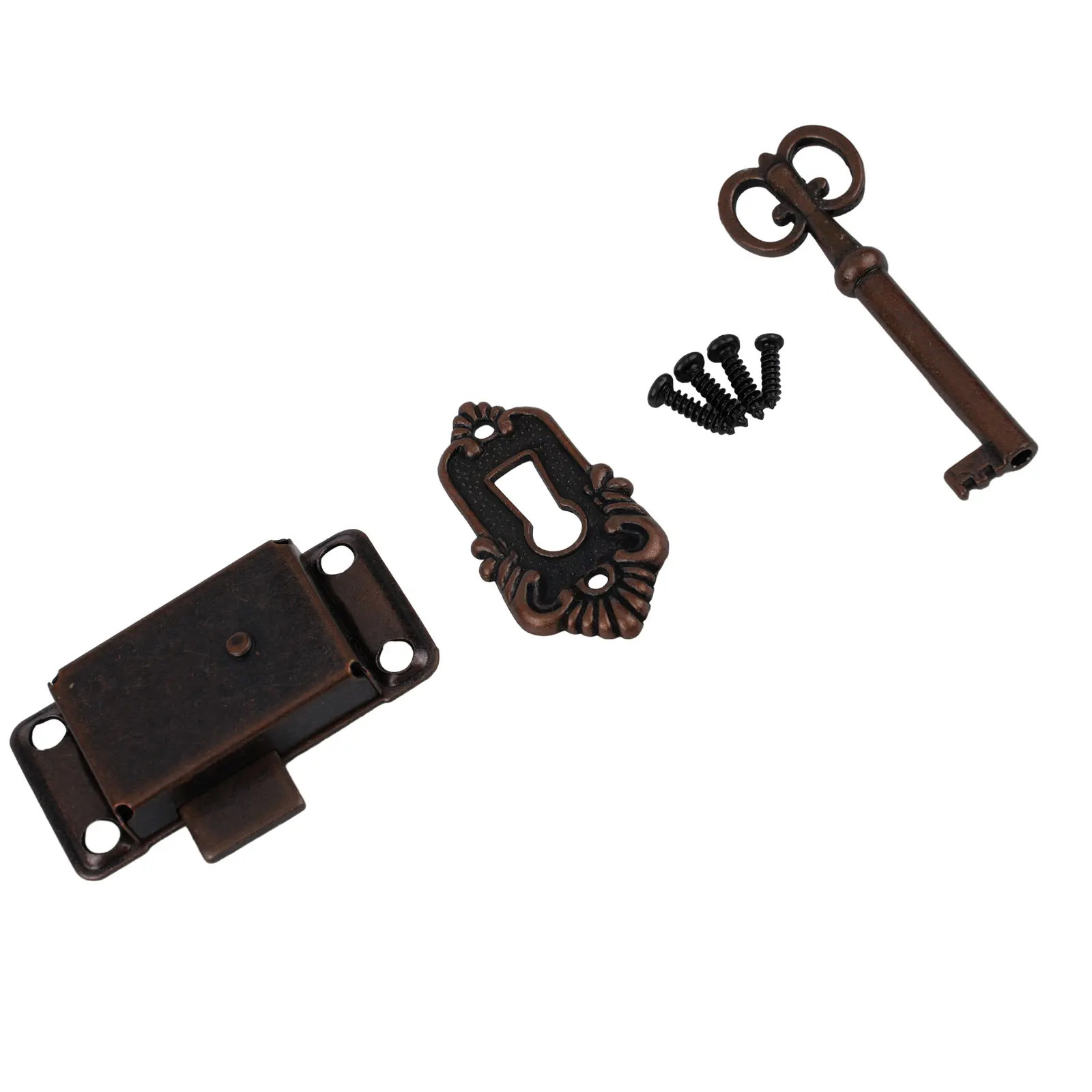 Antique Hasp Vintage Iron Drawer Locks With Key Decorative Furniture Hardware For Wooden Jewelry Box Cabinet Drawer Lock