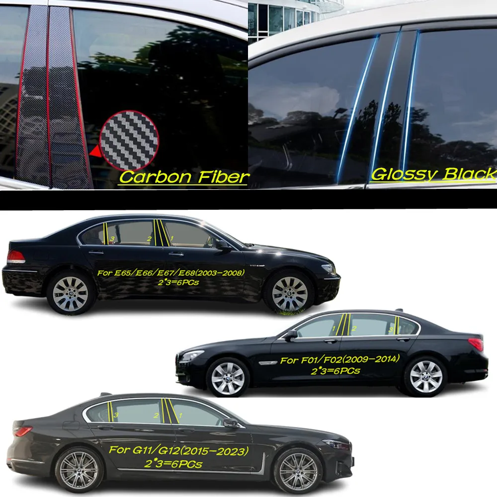 

PC Pillar Post Cover Door Trim Window Molding Sticker Accessories For Bmw 7 Series E65 E66 E67 E68 F01 F02 G11 G12 2003-2023