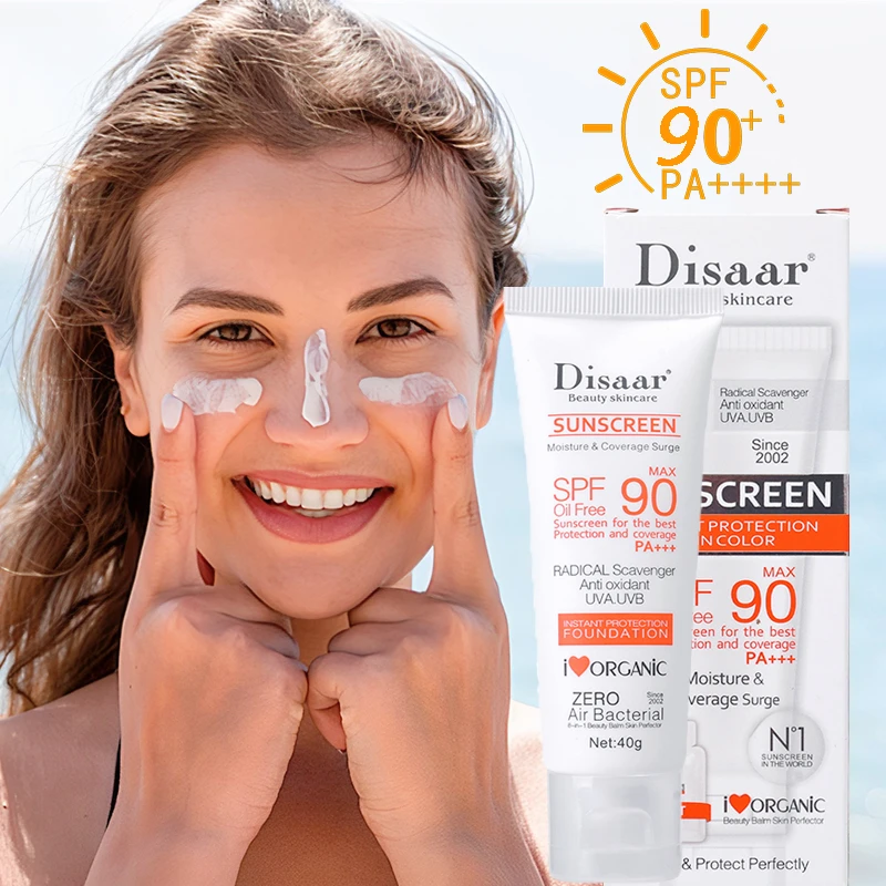 

Ежедневный солнцезащитный крем SPF 90+ УФ-защита Увлажняющий осветляющий солнцезащитный крем для лица Легкий водонепроницаемый для всех типов кожи