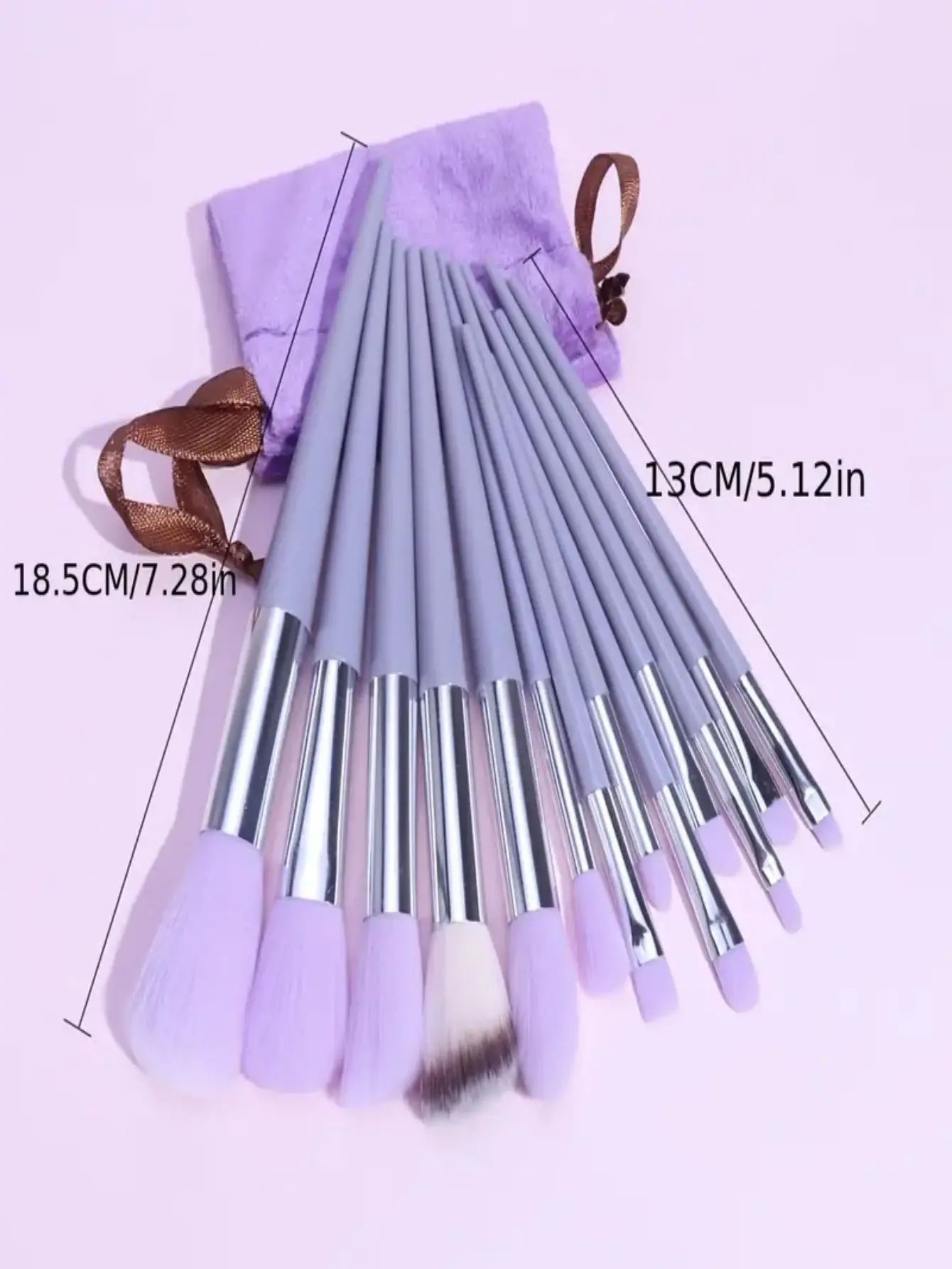 13本パープルメイクブラシセット ブレンディングスポンジ付き - ファンデーション/輪郭/アイシャドウ用プロフェッショナルコスメティックブラシキット