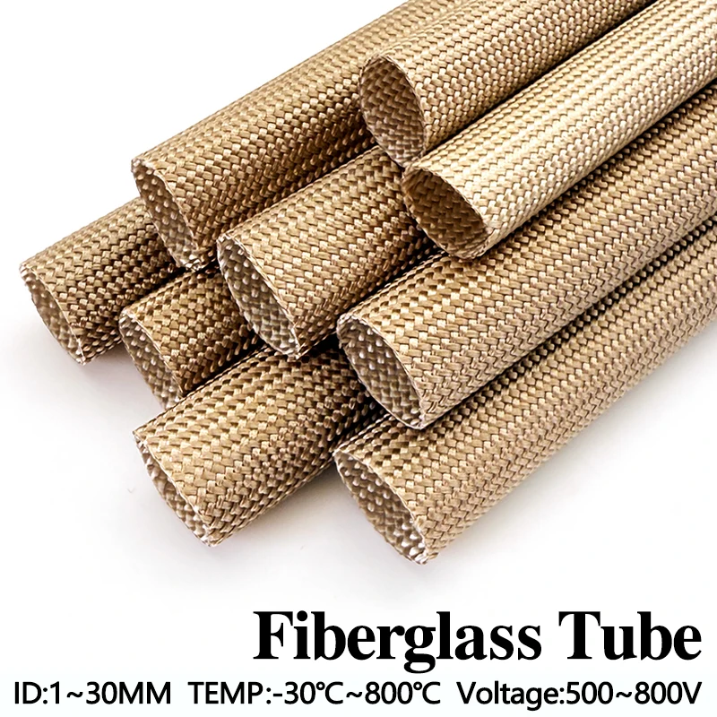 800Deg.C High Temp Fiberglass Cable Sleeve 1~30mm Alkali Free Braided Hose Heatproof Insulating Chemical Fiber Wire Sleeving