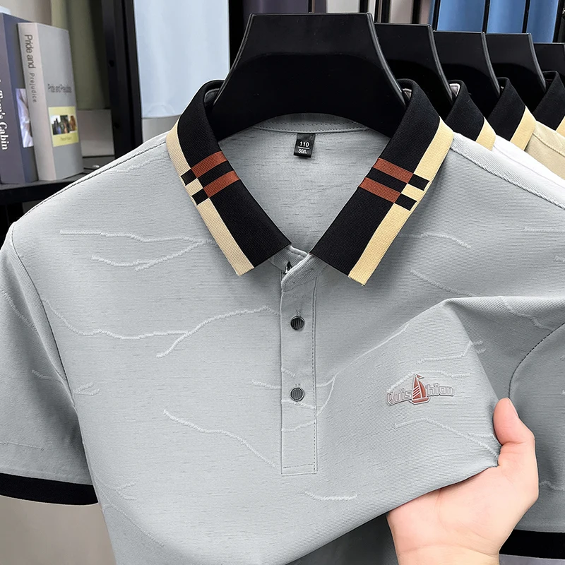 Polo Shirt Short Sleeved Men's 2026 New Item Lapel T-shirt Men's Business Casual Half Sleeved Top