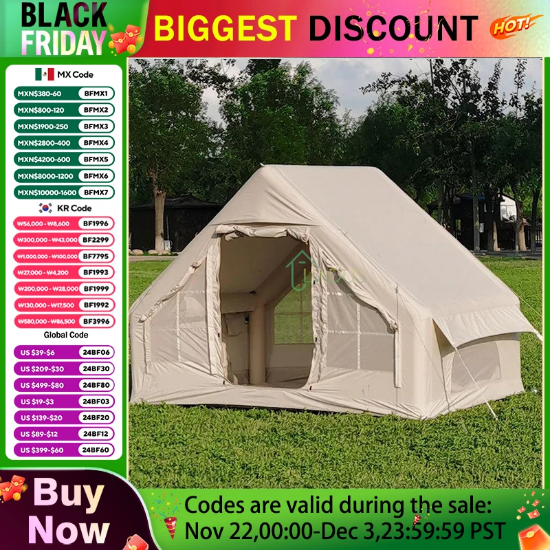 Large Inflatable Tent for Outdoor Portable Camping Thicken Rainproof Automatic No Build Tent Forest Hut 300D Oxford Cloth Lodge