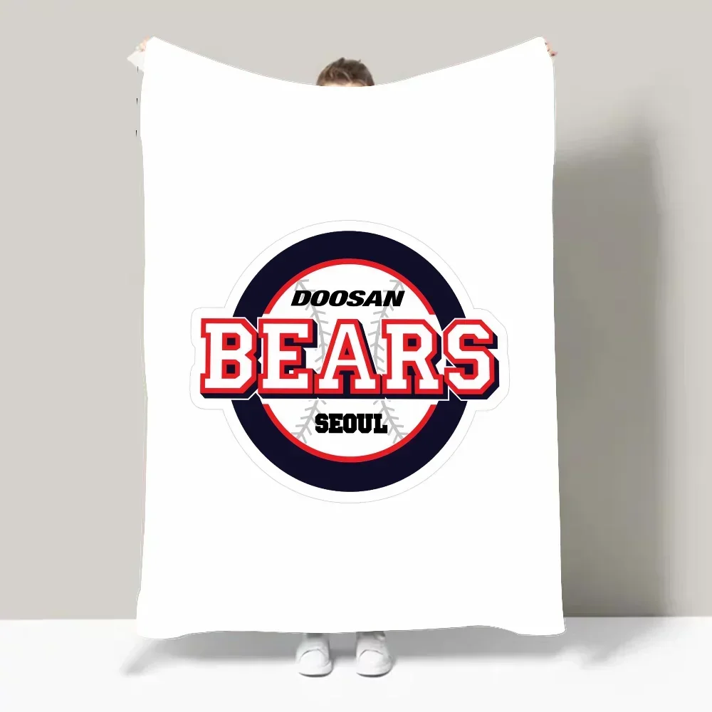 

Легкое одеяло с креативным дизайном и логотипом Doosan Bears Seoul KBO для общежитий, дневного сна, гостиной, офиса, дивана