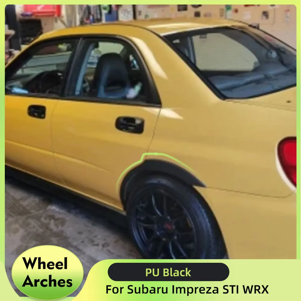 

PU Black Car Rear Wide Wheel Arch Flares Trim For Subaru Impreza STI WRX 2002-2009 2PCS Racing Body Kits Rear Wide Fender
