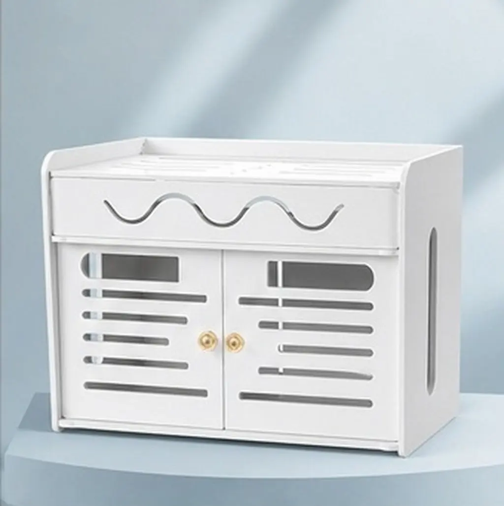 3 Layers Router Storage Box Wireless Router Organizer No Drill Cable Management Shelf WiFi Modem Cover Power Strip Holder