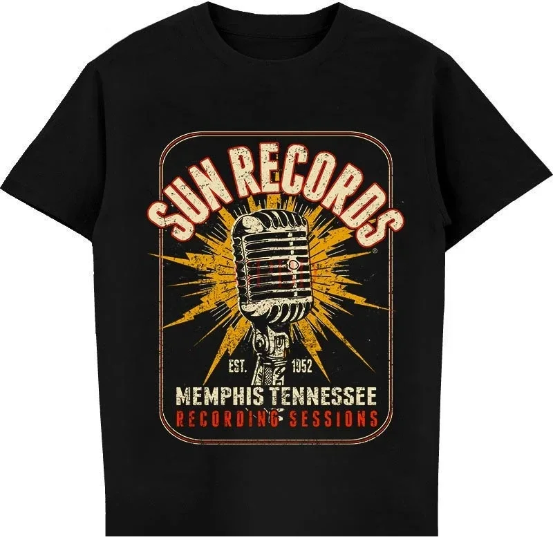 Sun Records Memphis 1952 Men Block Tops Street Fashion Couple Clothes New Omericon Vintage Rockobilly T-shirt harajuku graphic