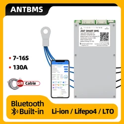 ANT BMS 7S to 16S smart bms 130A 325A Li-Ion LiFePo4 LTO 18650 Battery 24V 36V 48V LCD Bluetooth Built-in smart Balance Board