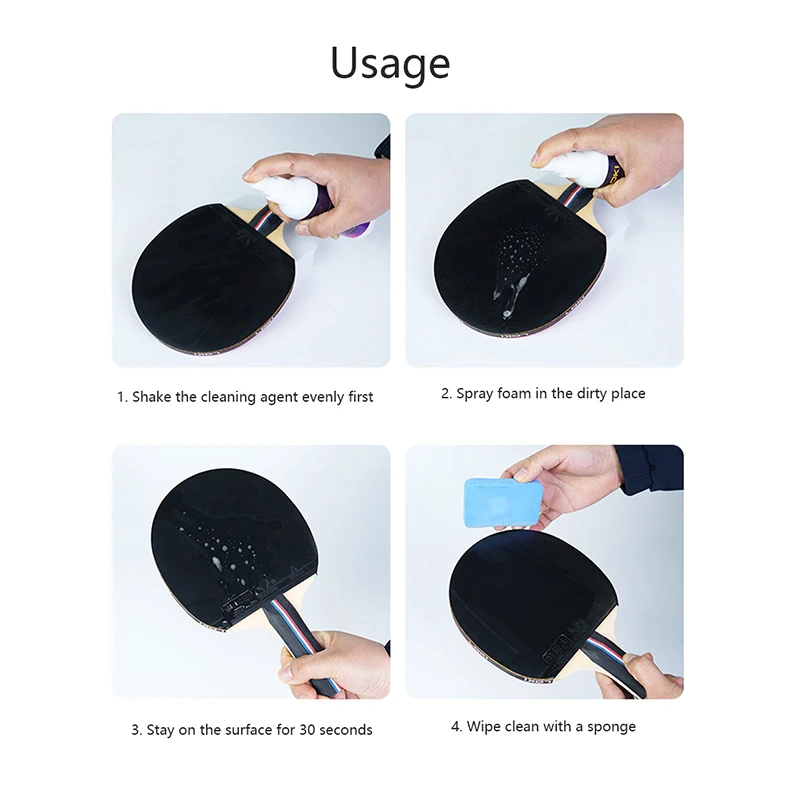 110ml Table Tennis Bat Rubber Cleaner Spray Agent Bottle Racket Maintenance Protection