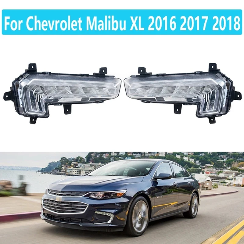 

Car Front LED DRL Fog Light For Chevrolet Malibu XL 2016-2018 Auto Driving Lamp Daytime Running Light Bumper Lamp