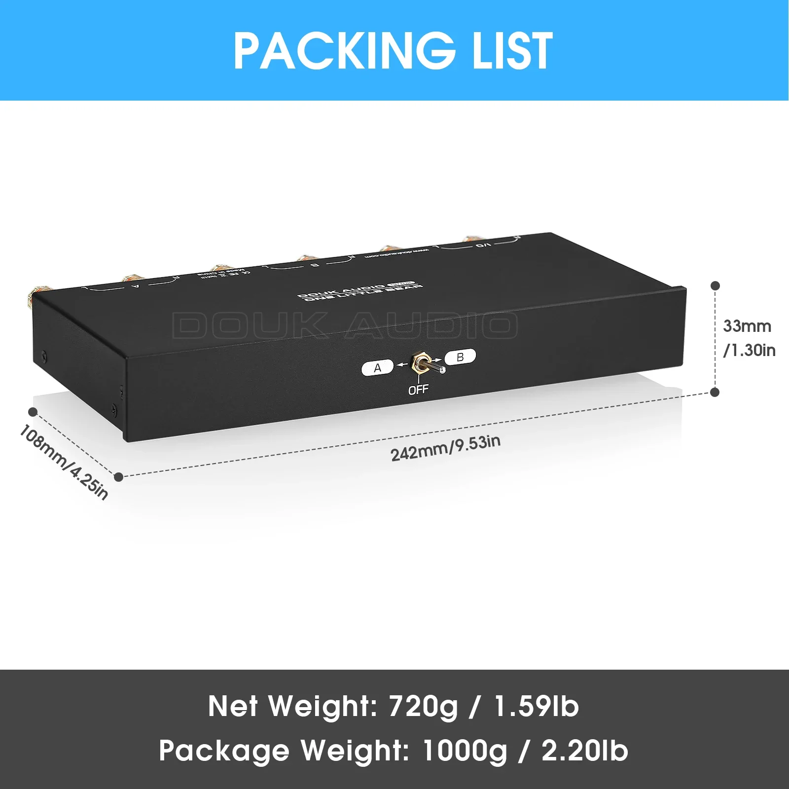 Douk Audio SP102 PRO パッシブ 2(1)-IN-1(2)-OUT オーディオ