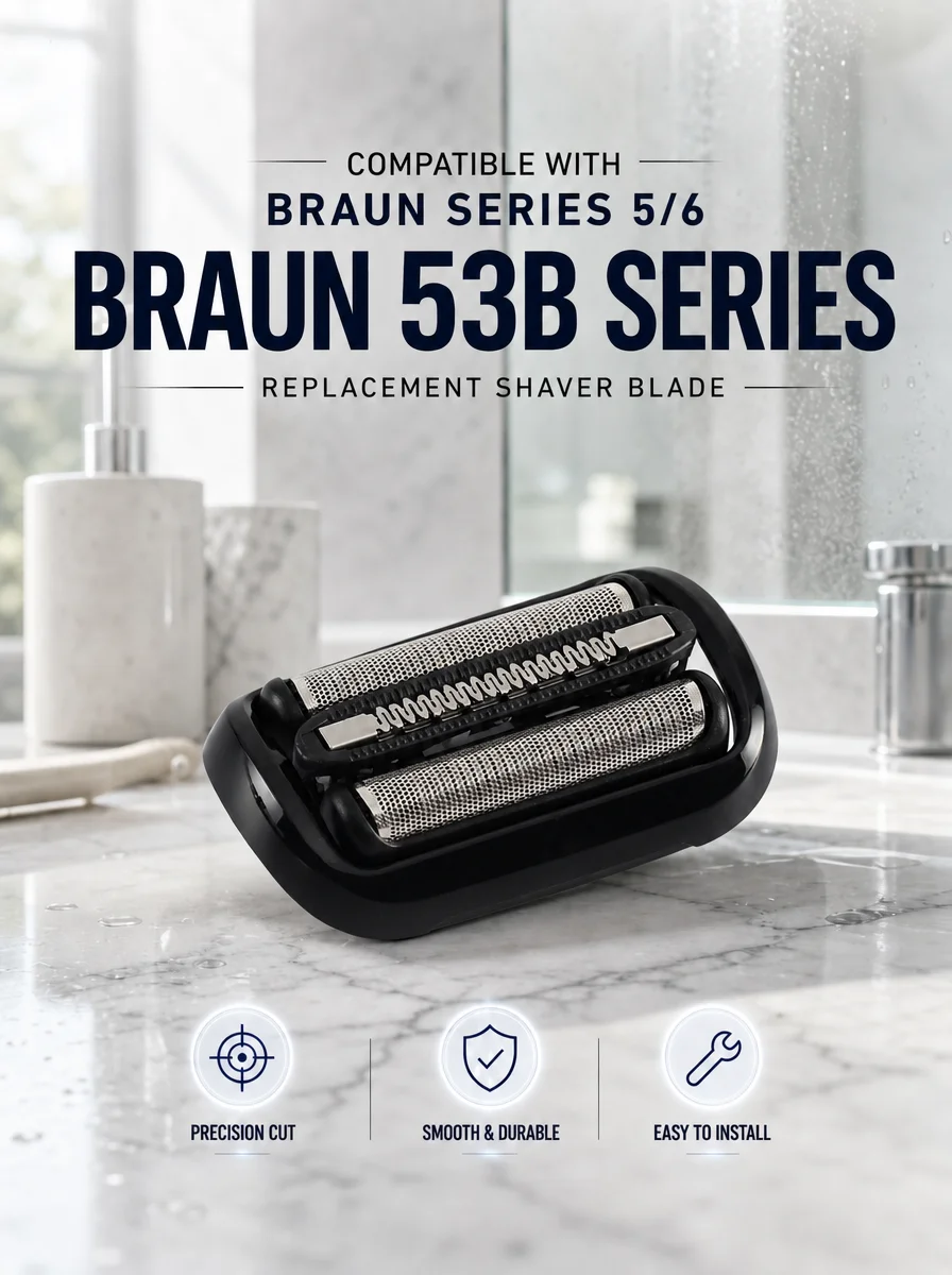 Cabezal de Repuesto 53B Compatible con las Afeitadoras Eléctricas Braun Serie 5 y Serie 6