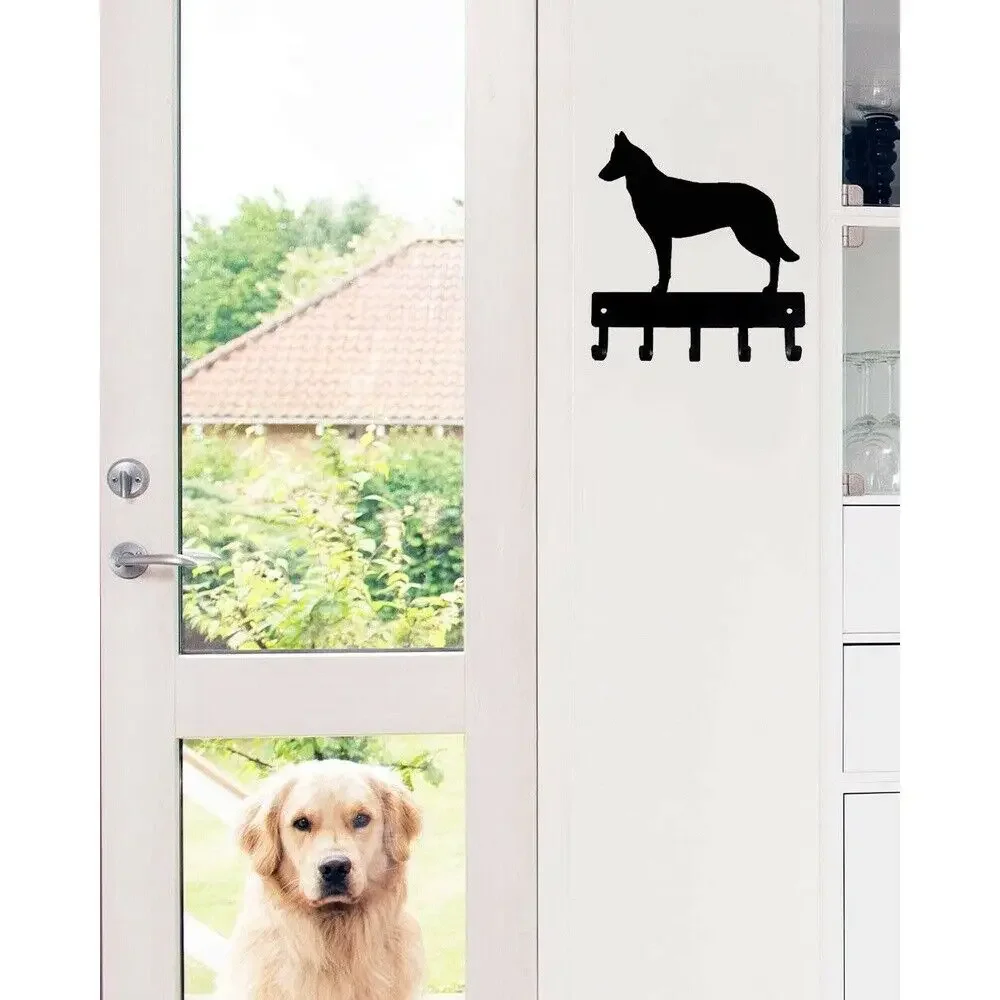 CIFBUY Belgian Malinois Dog Metal Wall Hook Iron Key Coat Hanger Rustic Black Home Entryway Storage Decor Ornament Gift