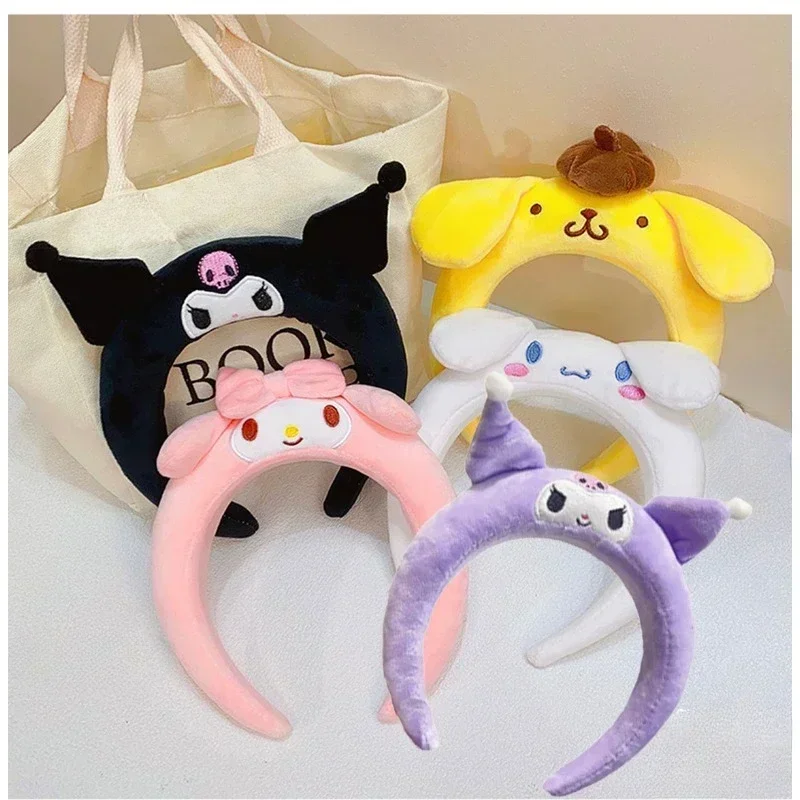 Sanrio Cartoon Headband Hello Kitty Cinnamoroll Wide-Brim Kawaii Headband Convenient Skin Care Exquisite Girls Must-Have