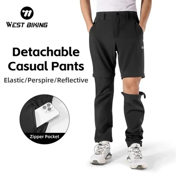 WEST BIKING Detachable Cycling Pants Comfortable Running Fitness Trousers Cool Breathable Men Women Sports Shorts Bicycle Equipment