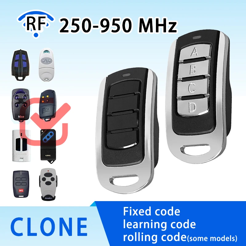 Garage Door Key Multi-Frequency Copier Transmitter 280-868MHz Rolling Code Remote Replicator 4-in-1 Universal