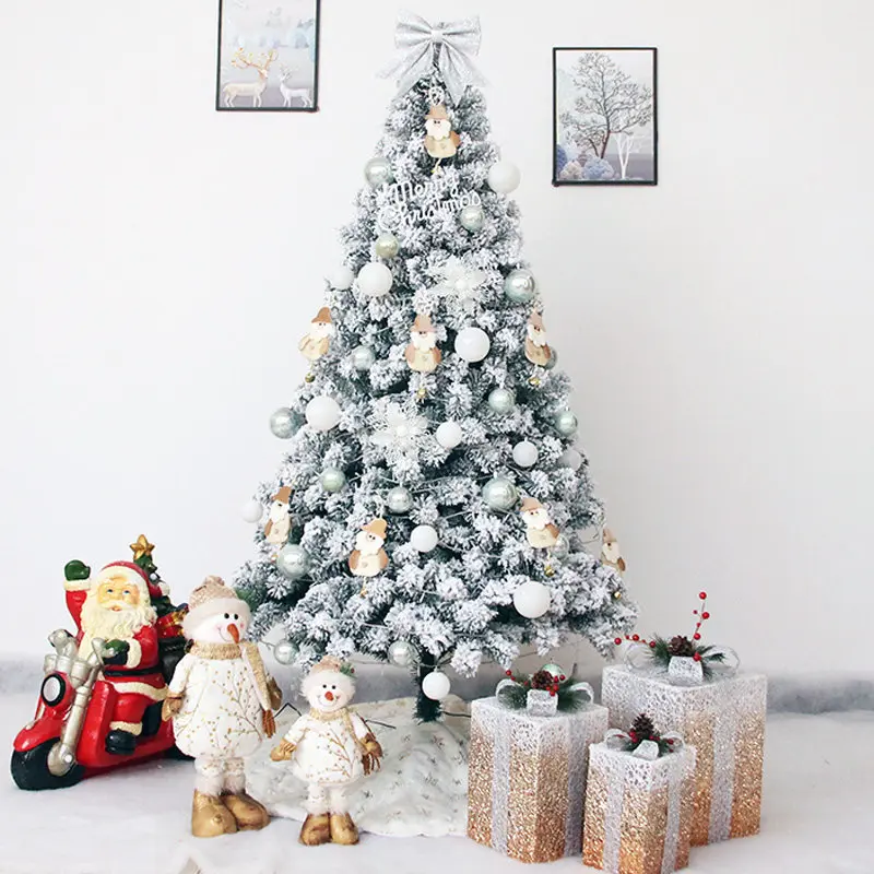 Christmas tree home package Christmas decoration 1.5/1 meters encrypted luminous white flocking tree