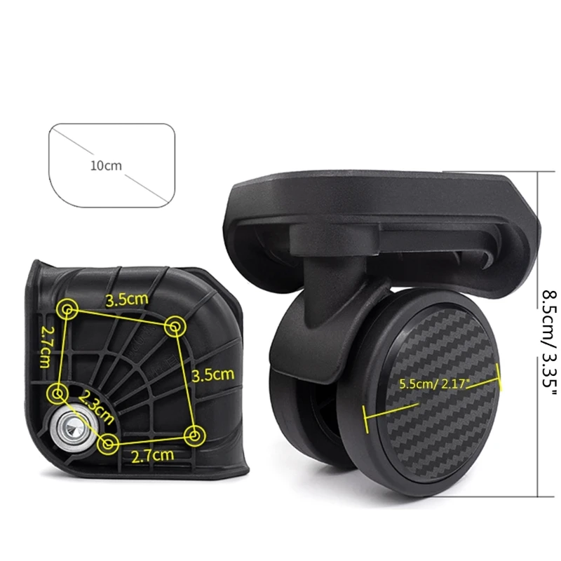 1 Pair Travel Luggage Left and Right Swivel Wheels Durable 360° Rotation Rolling Suitcase Hand Spinner Caster Wheels Replacement