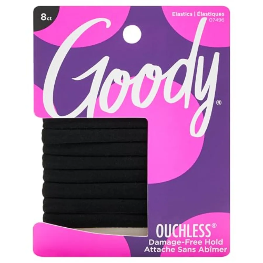 

Goody Ouchless Seamless Hair Elastics, 8 Ct,,Damage-Free Gentle Hold Elastic Ties, Snag or Pull, For All Occasions, Chic Stylin