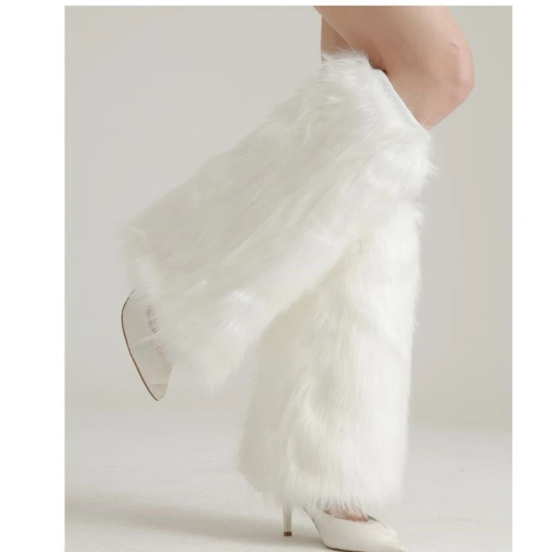 Furry Plush Leg Warmer For Winter Outdoor Activity Christmas Party Leg Covers for Family Gathering Stage Performances