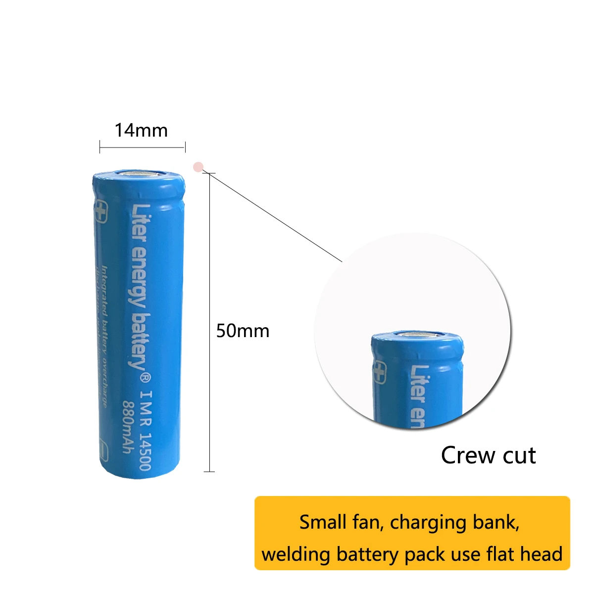 

10pcs Liter energy battery 3.7V 880mAh 14500 Li-ion Rechargeable Battery for Bicycle Lamp Laptop Batteries