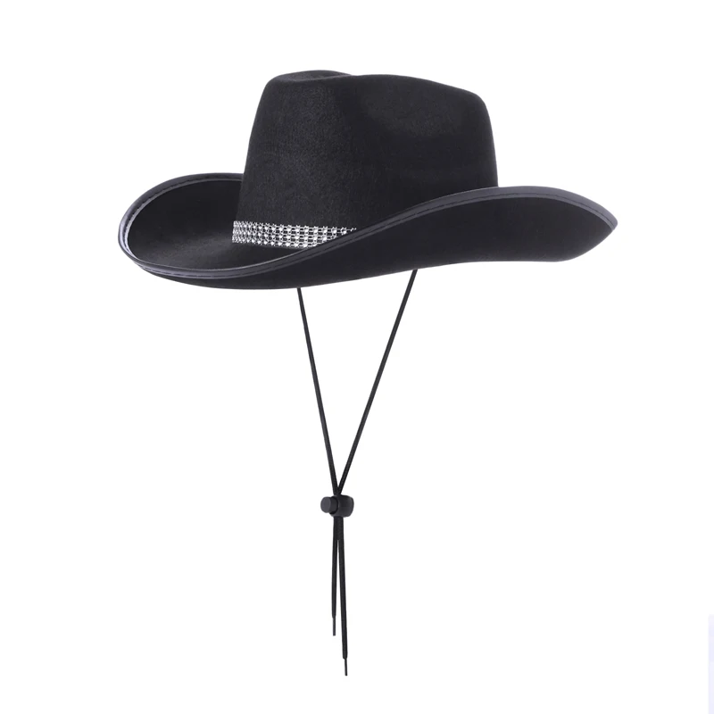 Cowboy Hats Wide Brim Rhinestone Cowgirl Hat for Women Girls Cowboy Hats Themed Party