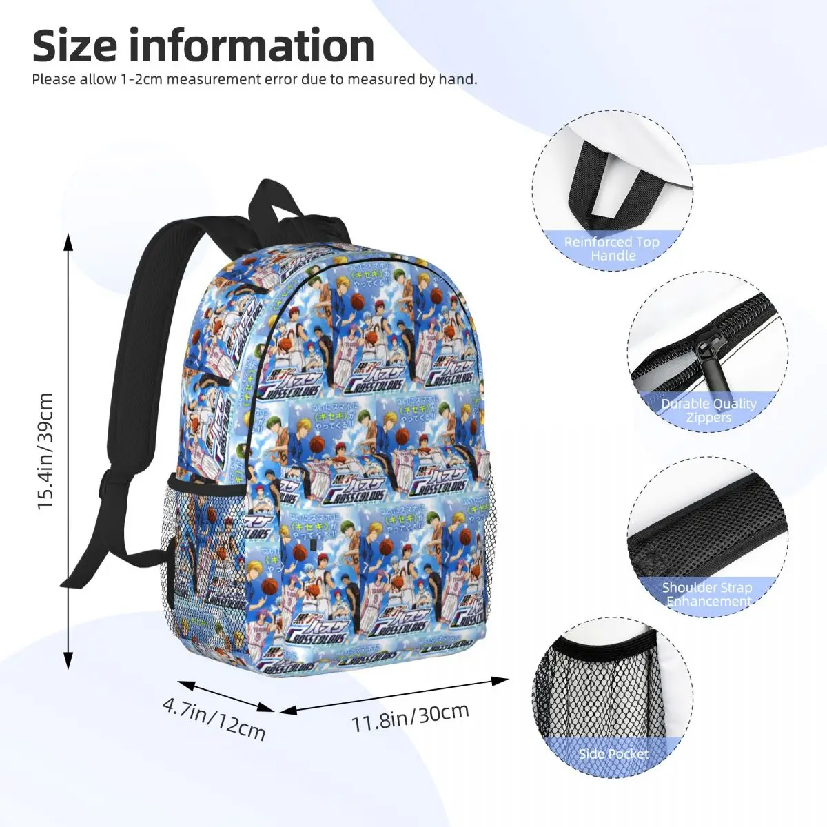 Harajuku Basketball Kuroko No Basket Basuke Kaijo Backpack Student BookBag School Bag Computer Shoulder Bags for Men Women