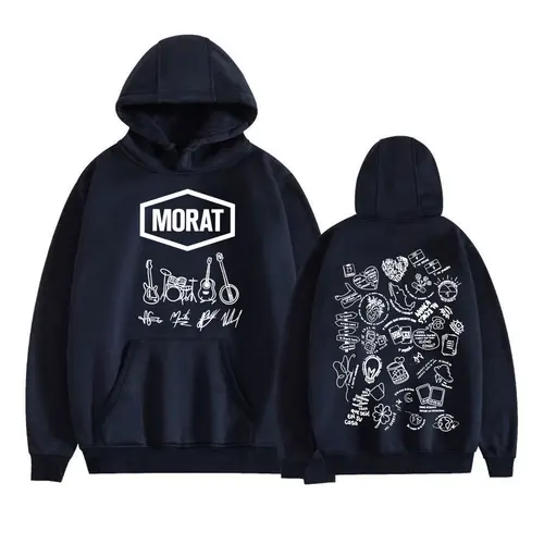 Imagen 2 del producto Sudaderas con capucha con estampado de banda de Rock Morat Album Tour 2025, ropa para hombre, sudadera gótica Vintage Harajuku, jerséis informales cómodos de Hip Hop