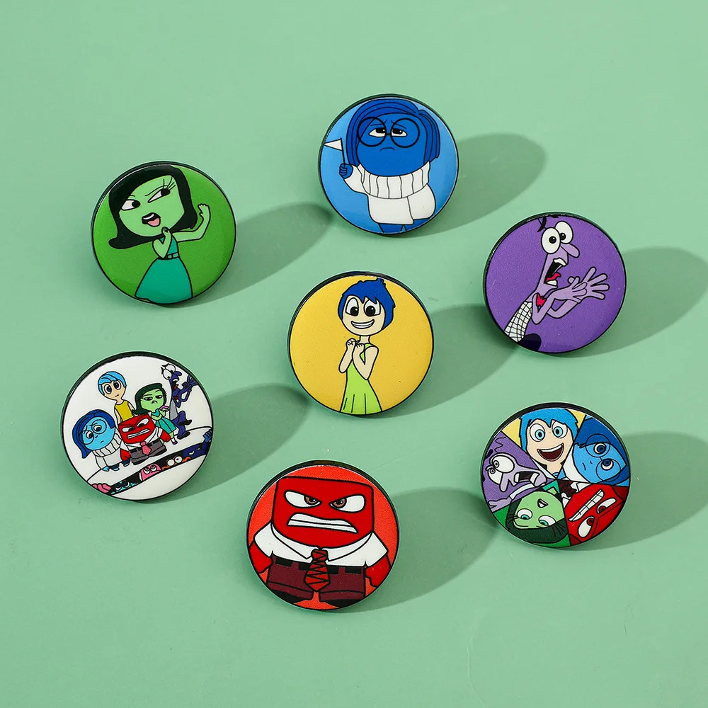 Disney Cartoon Inside Out 2 Brooch Suitable for Collar Backpack Enamel Pins Badge Decoration Boys Girls Toys Jewelry Gifts