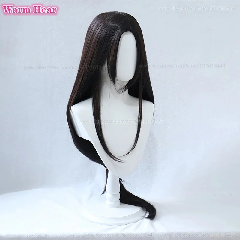 x;3,f6'b7\g, Lockhart Cosplay Wig Anime 90cm Black Brown Long Straight Tifa Heat Resistant Hair Halloween P5;h7'b8\f,4/ view 4