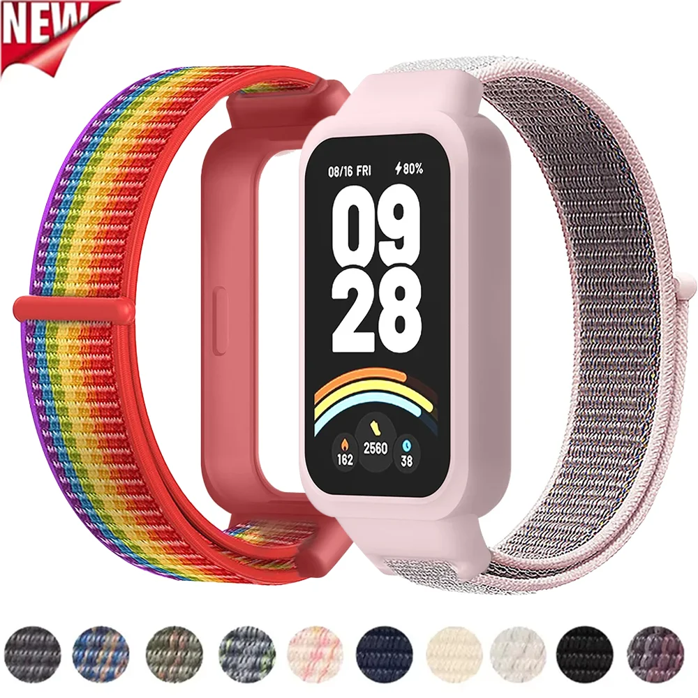 Sport Nylon-Schlaufenarmband für Xiaomi Band 9 Active Redmi Band 3 Smartwatch Armband Handgelenksband Xiaomi Band 9 Active Zubehör
