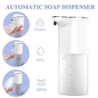 Dispensador automático de jabón, dispensador de jabón espumoso sin huecos, 400ml, recargable por USB, eléctrico, dispensador de jabón de espuma ajustable de 4 niveles