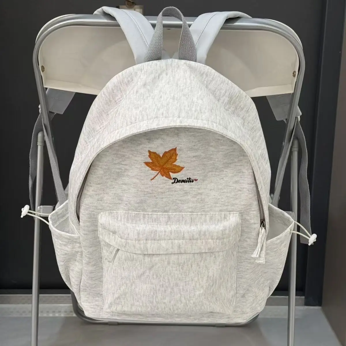 

Минималистичный рюкзак в японском стиле с вышивкой на холсте в виде кленового листа, вместительный, для студентов, школьный рюкзак, унисекс, для школы