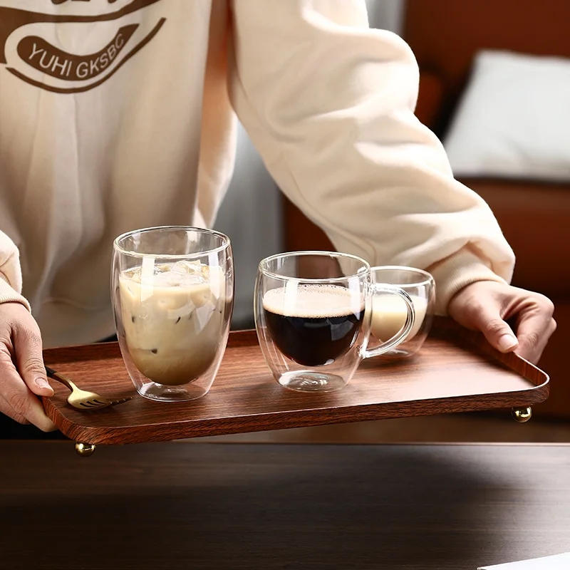 250/350/450ml Double Wall High Borosilicate Glass Mug With Lid Heat Resistant Tea Milk Lemon Juice Coffee Water Cup Drinkware