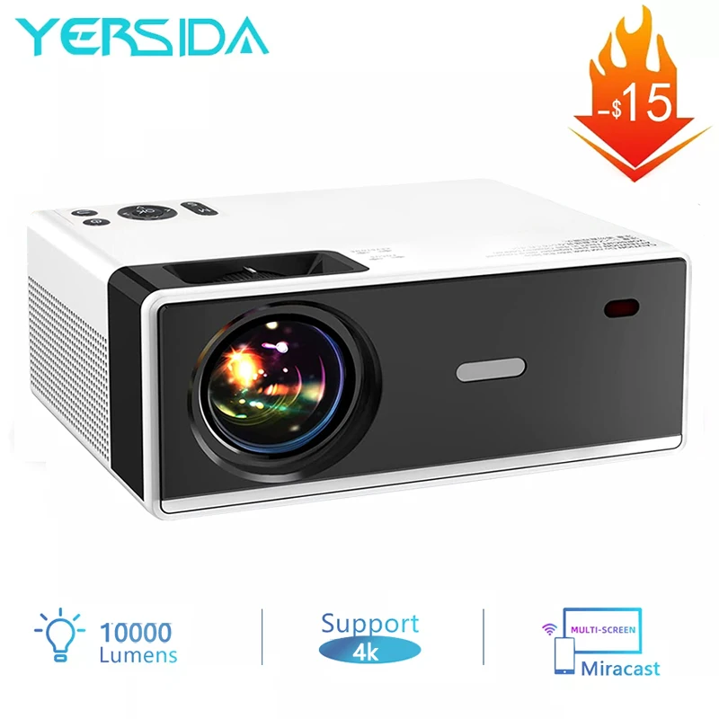 YERSIDA projektor P3 smart tv 1080P projektor WIFI natywny 10000 lumenów LED kino domowe projektor Beamer dla androida iPhone 4K