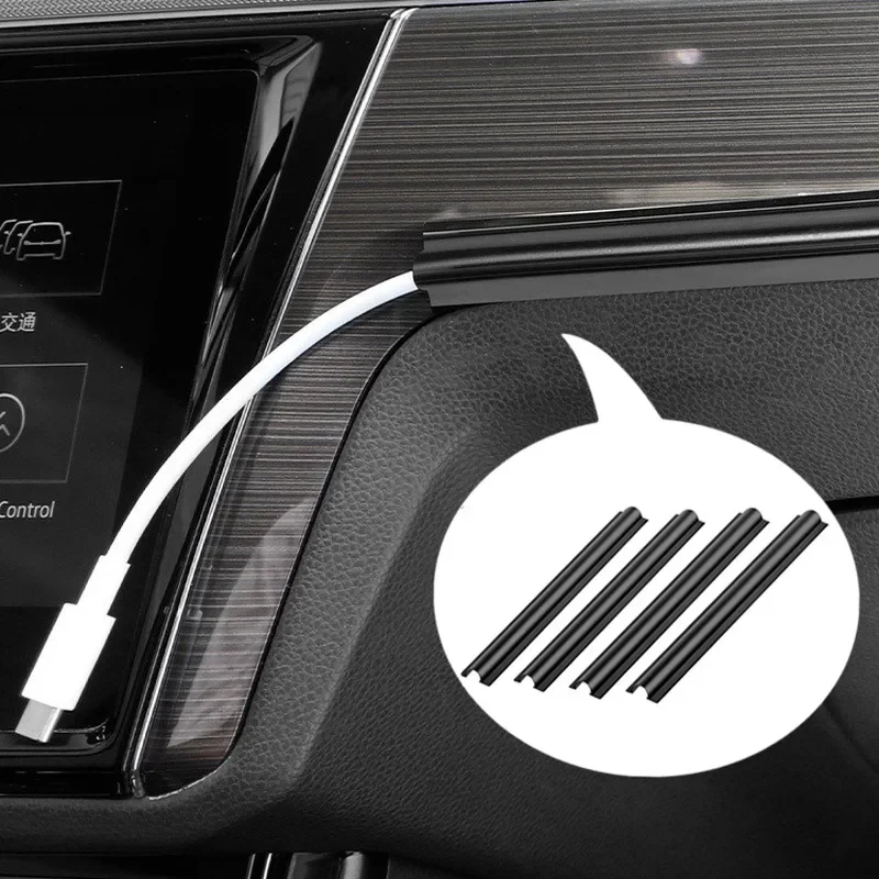 Conjunto de 4 Peças: Protetor de Cabo Interno Automotivo Universal, Clipes Ocultadores de Fios, Organizador de Cabos de Dados, Acessórios de Fixação