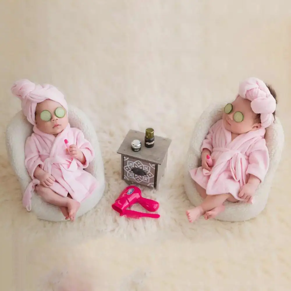 Soft Baby Photography Props Newborn Plush Scarf Bathrobe Shower Costume Gift