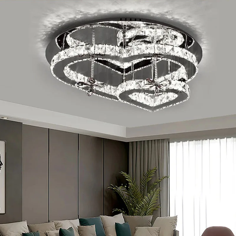 Plafonnier LED en Clip en Forme de Cœur, Design Moderne, Luminaire Décoratif de Plafond, Idéal pour un Salon, une Chambre à Coucher ou une Salle à