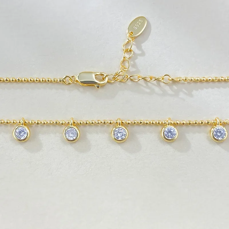 Imagem -03 - Moissanite Colar de Diamantes para Mulheres Noivado e Casamento Chocker Jóias Nupciais 100 Real 925 Amuleto de Prata Esterlina