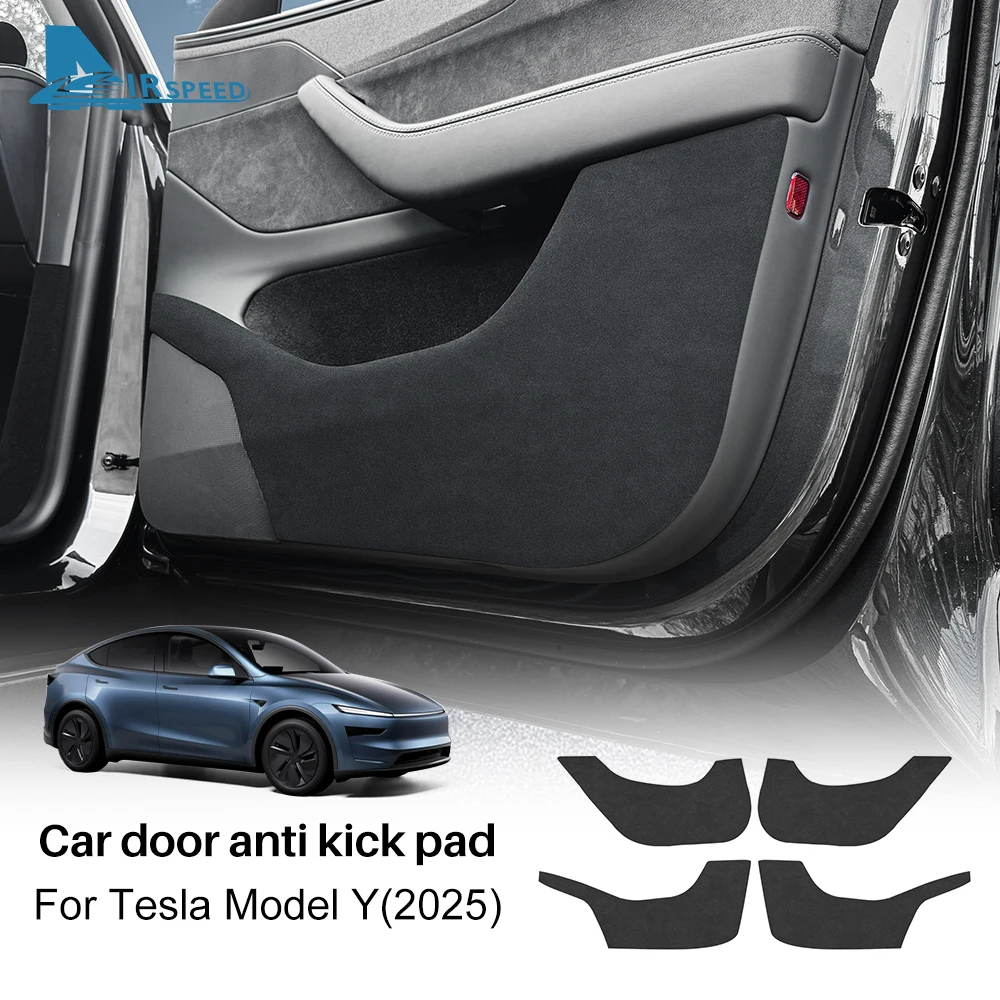 

Suede Leather Door Anti-Kick Sticker For Tesla Model Y Juniper Launch 2025-UP Protector Cover Car Interior Decora Accessories