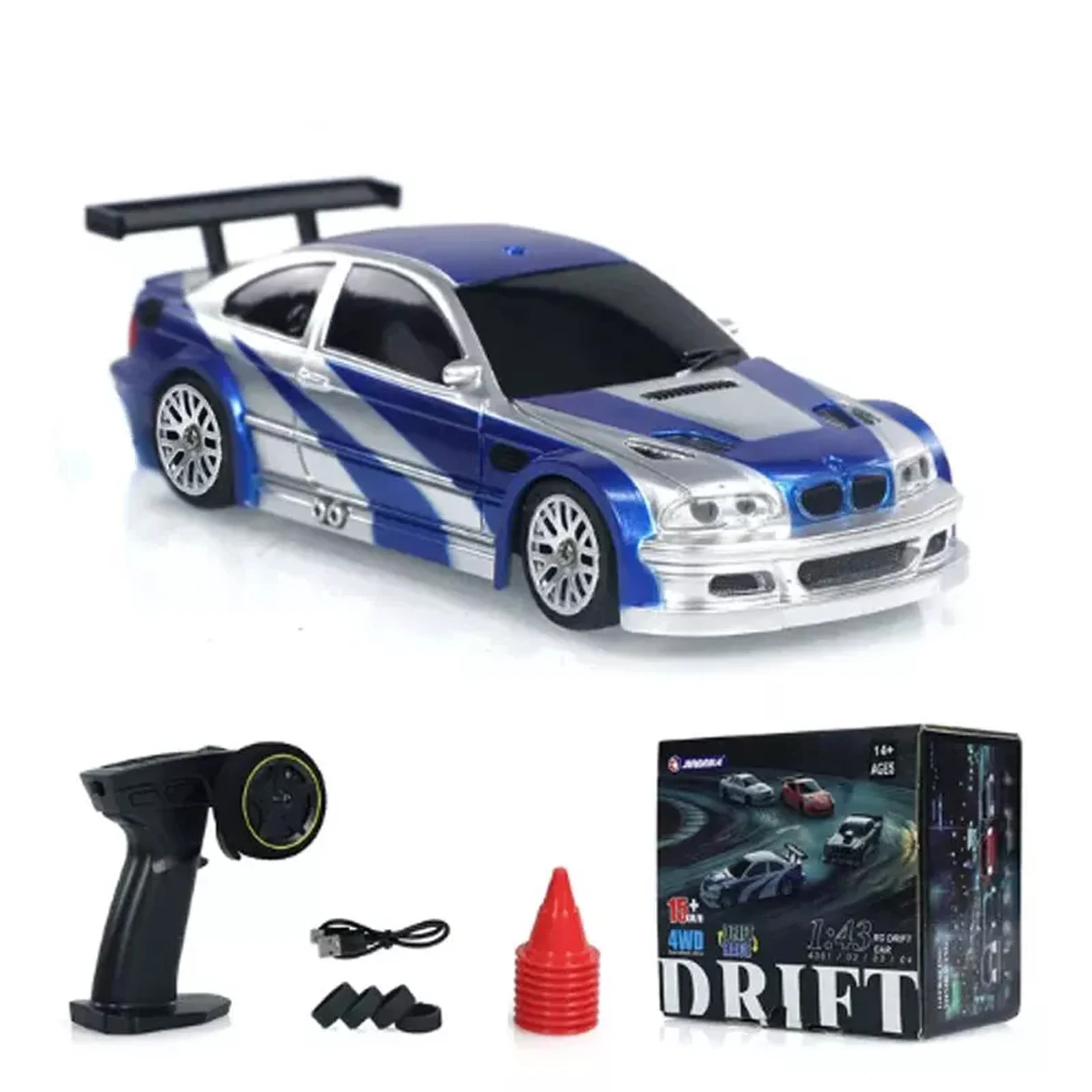 

RC масштаб 1/43 готовый к работе гоночный автомобиль с дистанционным управлением дрифт-автомобиль 4WD мини-игрушечные огни