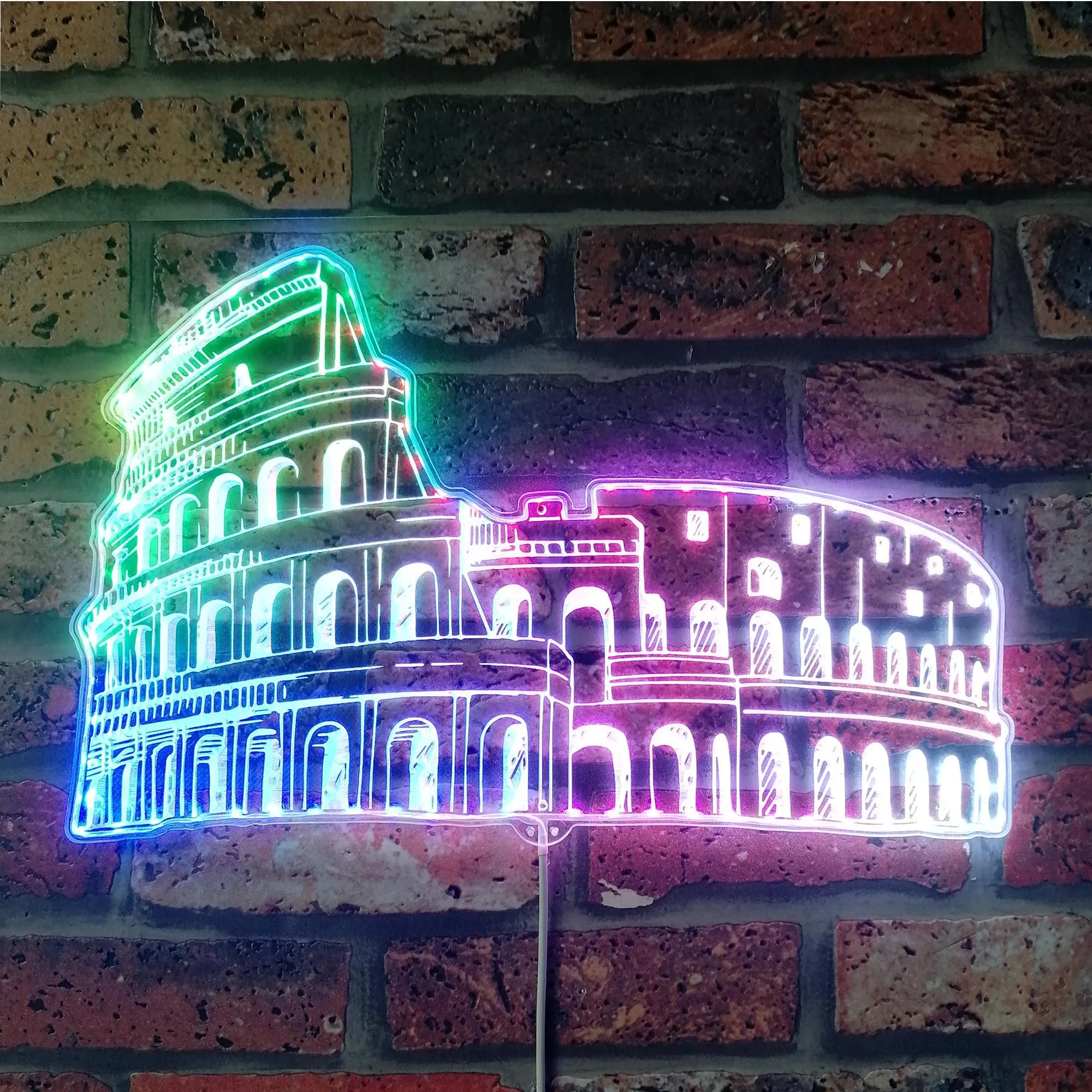 Colosseum in Rome Italy Landmark Glam Led Neon Sign st06-fnd-i0261-c