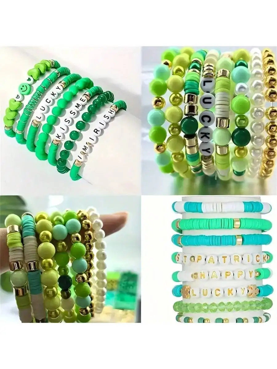 13 boxes, green transparent AB bead set, forest theme, spring, bracelets, necklaces, rings, and DIY various small accessories view 3