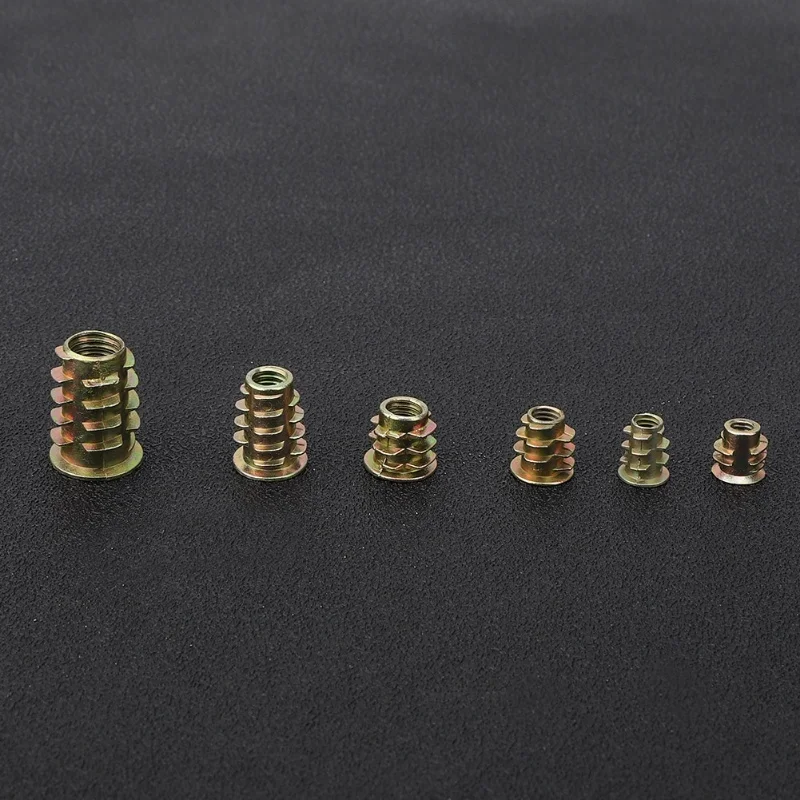 165 قطعة خيط سداسي إدراج الجوز الأثاث الخشبي المجلفن الجوز مجموعة اللون مطلي الكربون الصلب