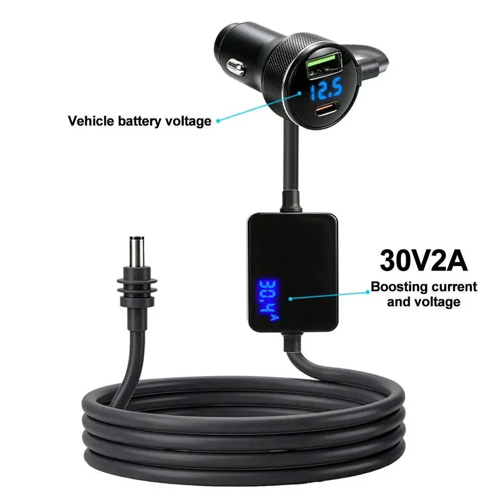 Für Starlink Mini Autoladegerät 12V-24V auf 30V 2A Aufwärtswandler mit digitaler Spannungsanzeige QC3.0+PD Netzadapter Autozubehör – Detail 16
